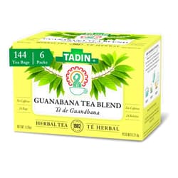 Tadin Guanabana Tea, Soursop Tea, Herbal Tea, Caffeine Free, Decaffeinated, 24 Tea Bags Per Box, Pack of 6