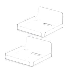 XIHAMA Acrylic Floating Wall Shelves, 2 Pack Mini Wall Mounted Hanging Display Shelves, Universal Adhesive Shelf Drill, for Security Cameras, Baby Monitors, Smart Speakers