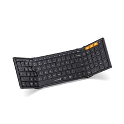 ProtoArc Foldable Bluetooth Keyboard, XK01 Folding Wireless Portable Keyboard with Numeric Keypad, Full-Size Travel Keyboard for iPad Tablet Smartphone Laptop PC Windows iOS Android, Black