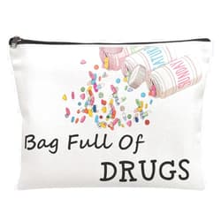 Hookoome Nurse Practitioner Gifts for Women - Bag Full Of Drugs- Funny Medicine Cosmetic Pill Bag Storage Multifunction Pouch for Her Mom Patient Birthday Gifts