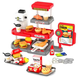 GAGAKU Fast Food Play food Sets for Kids Kitchen Pretend Play Accessories Toy Removable Food Toy Play Food Toys DIY Fast Food Chain Toys for Toddlers