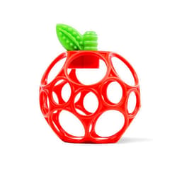 Bright Starts Oball Easy Grasp Red Apple Teether Toy, Hold My Own Collection, BPA Free, Unisex, Newborn and Up