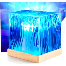 Generic 16-Color Remote Control Aurora Projector Lamp - 2 Light Effects (Northern Lights & Water Ripple), Wooden Base Bedroom Night Light, Christmas & New Year Surprise Gift (Northern Lights)