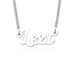 LuxglitterLin Lexi Name Necklace Personalized Initial Necklace Stainless Steel Cuban Link Chain Christmas Gift Jewelry for Mothers Day Gift