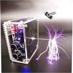 Yoqanr Bluetooth Music Tesla Coil 10 Cm Solid State Touchable Artificial Lightning Arc Plasma Loudspeaker Desktop Toy Electric Power Wireless Transmission Science Teaching Experiment Model