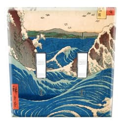 DecalSkin Graphics Wallplates - Ukiyoe View of the Naruto Whirlpools by Hiroshige- Double Toggle Wall Plate Cover
