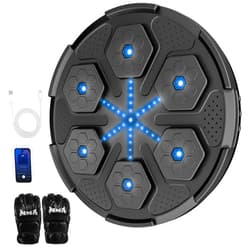 BEOFCL Music Boxing Machine, Boxing Music Workout Machine for Adults Kids, Smart Boxing Wall Mounted Musical Punching Pad, Boxing Machine with Gloves (Black)