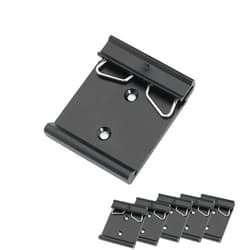 Steloproad 5Pack 35mm Din Rail Fixed Clamp 1.73 Width Universal DIN Rail Mount Clip Aluminum Alloy Solid State Relay Clip for Relay Mounting DIN Rail Mounting Bracket