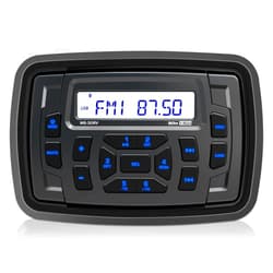 VOXXBASS Bluetooth Marine Radio Receiver Waterproof - 200 Watts Boat Stereo Head Unit with Subwoofer USB AUX AM FM for ATV UTV RZR Motorcycle Golf Cart Spa Powersports