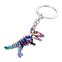 ZORZA 1Pcs Creative Dinosaur Keychain Fun Metal Skull Dino Keychain Design Car Key Pendant for Men Women Cute Key Ring