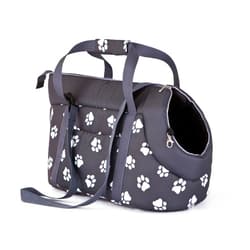 DOGGY Hobbydog Transport Bag for Dogs and Cats, Size 1, Graphite with Paws Print