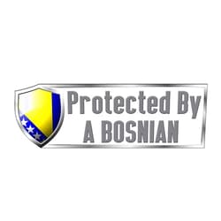 Makoroni Protected by A Bosnian Country Flag, CAR Magnet-Magnetic Bumper Sticker 3x9 or 4x12 inc, DesP78