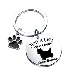 PLITI Cairn Terrier Gift Cairn Terrier Dog Lover Gift Cairn Terrier Owner Gift Just A Girl Who Loves Cairn Terriers Keychain