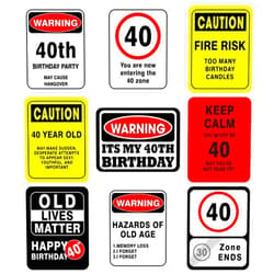 WERNNSAI 40th Birthday Decorations - 9 Pcs 40 Birthday Decorations for Men, 40 Year Old Decorations Signs Table Centerpieces Funny Picture Props, Women 40s Door Windows Wall Decor, Bday Party Garden Banner