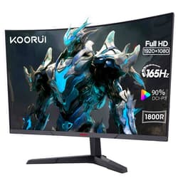 KOORUI 24 Inch Computer Monitor - FHD 1080P Curved Gaming Monitor 165Hz VA 1800R Monitors with Ultra-Thin, HDMI X2 /DP, VESA Compatible, Tilt Adjustable, Eye Care