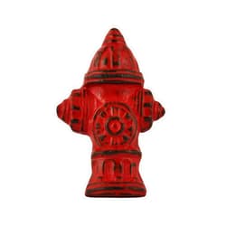 MarktSq Set of Four Cast Iron Fire Hydrant Cabinet Knob in Distressed Red Finish