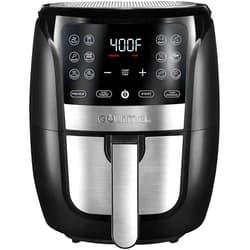 Gourmia Air Fryer Oven Digital Display 6 Quart Large AirFryer Cooker 12 Touch Cooking Presets, XL Air Fryer Basket 1500w Power Multifunction Stainless Steel FRY FORCE 360° (6 QT)