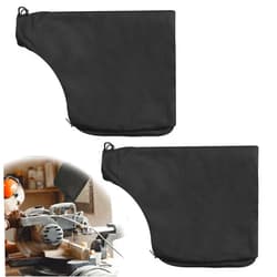 ZEYIYER 2 Pcs Miter Saw Dust Bag for 255 Model Oblique Cutting Saw, Black Dust Collection Bag for Miter Saw with Zipper, Dust Collection Hood for Tank Belt Sander, Edge Planer