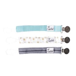 Copper Pearl 3-Pack Premium Knit Binky Holders: Stylish Stainless Steel Pacifier Clips for Baby Girls and Boys - No More Floor Drops