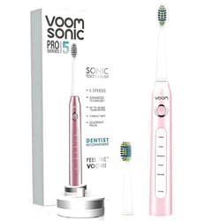 Voom Sonic Pro 5 Electric Toothbrush for Adults - Ultrasonic Electric Toothbrushes with Replacment Brush Head, Dentist Recommended Power Sonic Toothbrush with 5 Modes