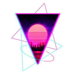 SMJ Designs Sundown City Outrun Synthwave Vaporwave Retro Futurism 90S 80S Sticker Vinyl Waterproof Sticker Decal Car Laptop Wall Window Bumper Sticker 5