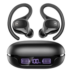 APEKX True Wireless Earbuds - Secure Fit Earhooks for Small Ear, Bluetooth Headphones for iPhone, IPX7 Waterproof, 40H Playtime, Ideal for Sports and Workouts (Black)