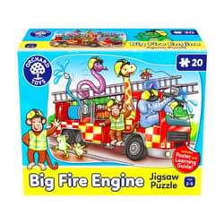 Orchard Toys Big Fire Engine Jigsaw Puzzle, 20 Piece Shaped Educational Jigsaw Puzzle for Kids, Toddlers, Ages 2-5, Develops Hand-Eye Coordination