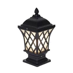 CZLZY Square Aluminum Pillar Lamp, Outdoor Waterproof Pillar Lights, E27 Base Lights, Glass Lampshades, Courtyard Villa Floor Lamps, Lawn Garden Landscape Lights,