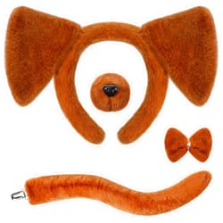 SATINIOR Puppy Dog Costume Set Dalmatian Dog Ears Headband Nose Bow Tie Tail Animal Cosplay for Kid Adult Halloween