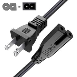 BICMICE 6Ft Extra Long 2 Prong Polarized Power Cord for Vizio-LED-TV Smart-HDTV E-M-Series Sound Bar 2 Slot Adapter-AC-Wall-Cable:IEC-60320 IEC320 C7 to NEMA 1-15P for Sharp Philips LED TV PS1 PS2