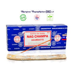 Raajsee Incense Holder Bundle with Satya Nag Champa Incense Sticks 250 gm Pack, Satya BNG (Bangalore) Bulk Insence Sticks,Satya Sai Baba Nagchampa Natural Incense