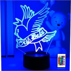 TYMXGHF 3D Night Light Rapper Lil Peep Led for Home Decoration Gift for Fans Bedroom Decor Light Led Sensor Color Changing Work Desk Lamp-Remote Control