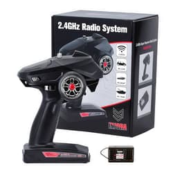INJORA RC Transmitter 2.4GHz 6CH Controler and Receiver with Gyro Remote Inside Receiver for 1/8 1/10 RC Car Boat Tanks Crawler TRX4 SCX10 Upgrade Parts