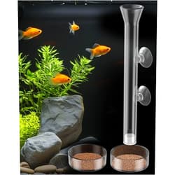 Pawfly Aquarium 8 Inches Fish Shrimp Feeding Dish Set Clear Glass Fish Feeding Tube Shrimp Tube with 2 Shrimp Feeding Dishes Feeding Bowls Fish Tank Feeding Supplies with 2 Suction Cups