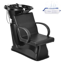 LUXMARS Shampoo Barber Backwash Chair, ABS Plastic Shampoo Stations for Salons with Chair, Hair Wash Chair Tilting Deep Sink for Spa Beauty Salon