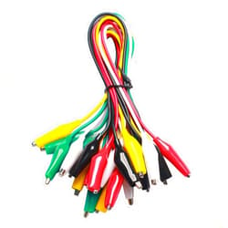 WGGE WG-026 10 Pieces and 5 Colors Test Lead Set & Alligator Clips,20.5 inches / 22 AWG Copper Wire. The Clips soldered and Stamped to The Wires. (1 Pack)