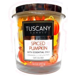 Tuscany Candle Premium Satin Wax Spiced Pumpkin 14 Ounce Jar Candle