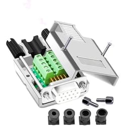 LOKLNEYK D-SUB 50PIN DB50 Solder-Free 3-Row 50-pin Connector Solder-Free DB50 Male Header Female Adapter Board Terminal Column(Female Nut)