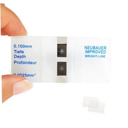MUHWA Hemocytometer Neubauer Improved Blood Counting Chamber Cell Counting Chamber with Bright Line with 2 pcs Coverslips