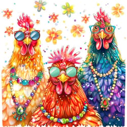 KINPLUB Chicken Diamond Art Kits for Adults, Hen 5D Diamond Painting Kits for Beginners, DIY Full Round Drill Paint with Diamonds Dots, Home Wall Decor 12x12 Inch