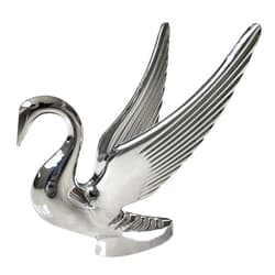 Nebnickers Heavy-Duty Chromed Swan Hood Ornament, Cast Metal