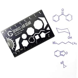 Genius Lab Gear Pocket Chemist Exam Edition: Organic Chemistry Stencil Drawing Template - Chemists, Chemical Engineers, Biochemist Small Metal Ruler - Draw Molecule Shapes - Orgo Tests, Genius Lab Gear Cool Multitool
