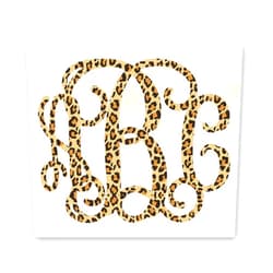 Sage and Serendipity Leopard - Cheetah - Cougar Print Vine Monogram Sticker Decal for Tumblers, Coffee Cups, Laptops, School Supplies, Etc