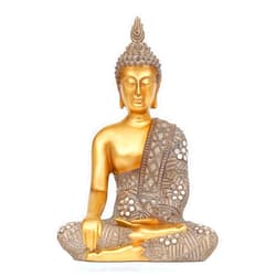 Suoedd Buddha Statue for Home Decor Gold 10.4”-Buddha Statues for Zen Decor - Spiritual Décor-Buddha Decor for Living Room-Buda – Budda – Indoor Buddha Gift for Relaxation, Meditation or Shrine