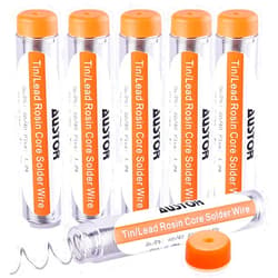 AUSTOR 6 Pack 60-40 Rosin Core Solder, Solder Wire Tin Lead Electrical Soldering Tools Diameter 0.8mm, 20g