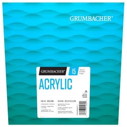 Grumbacher Acrylic Fold-Over Paper Pad, 140 lb. / 300 GSM, 8 x 8 inches, 15 White Sheets/Pad, 1 Each, 26460800711