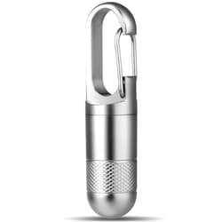TISUR Small Titanium Pill Case, Keychain Pill Holder Travel Pill Box Container,Portable Pill Organizer Waterproof Metal Pill Case Bottle (Gray Titanium Small - 1.06 inch)