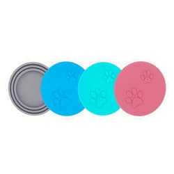 SLSON 4 Pack Pet Food Can Cover Set,Universal Silicone Cat Dog Food Can Lids 1 Fit 3 Standard Size Can Tops Covers