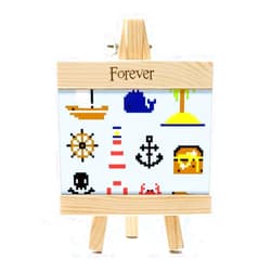 DIYthinker Summer Sail Treasue Hunt Pixel Picture Frame Wood Table Top Display 4x6