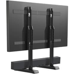 5Rcom Universal TV Stand, Large TV Legs for 37-86 Inch Flat Curved TVs with Cable Management, 6 Height Adjustment Table Top TV Mount Stand Up to 150lbs, LG/TCL/Samsung TV Replacement Stand, Black